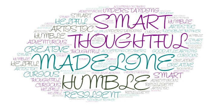 MADELINE K word cloud art