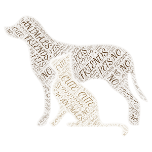 CATS AND DOGS word cloud art
