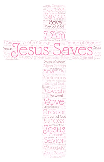 Names of Jesus  word cloud art