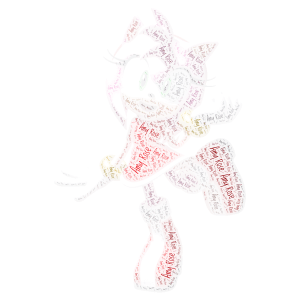Amy Rose From sonic word cloud art
