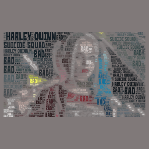 Harley Quinn word cloud art