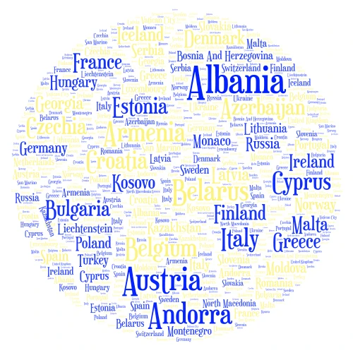 Europa word cloud art