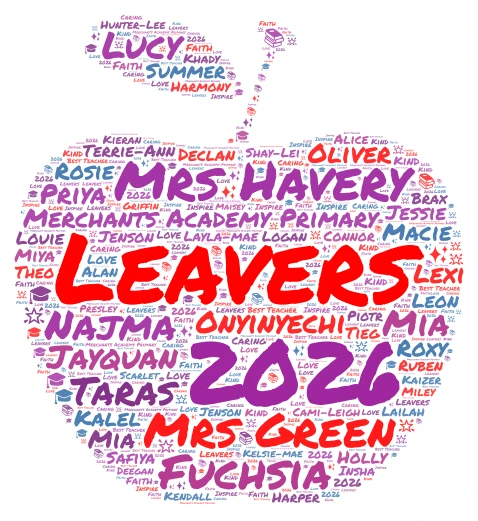 Leavers 2026 word cloud art