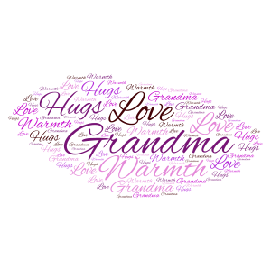 Grandma word cloud art