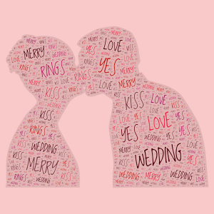 WEDDING LOVE word cloud art