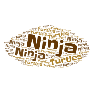 Ninja Turtle Shell word cloud art