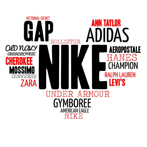 US Brands word cloud art