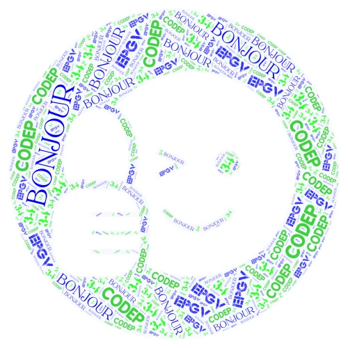 Bonjour word cloud art