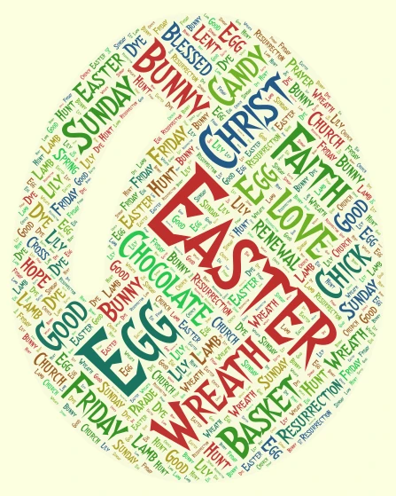 Easter Egg word cloud art