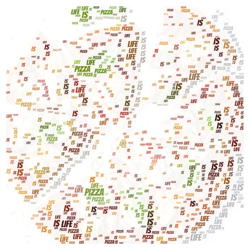 PIZZA word cloud art