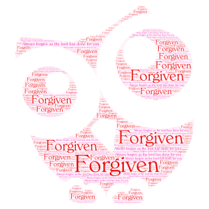Forgiven For Life word cloud art