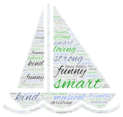 Sail Boat  word cloud art
