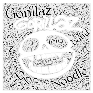 Gorillaz word cloud art