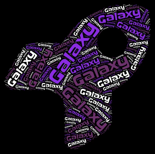 Galaxy word cloud art