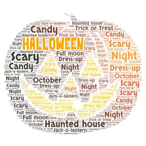 Halloween word cloud art