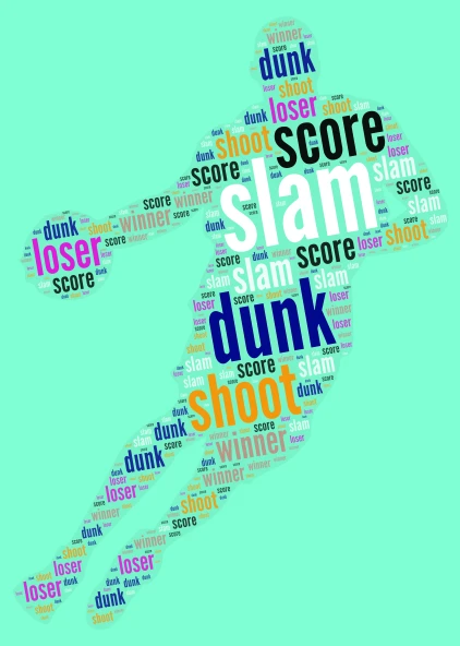 basketball word cloud art