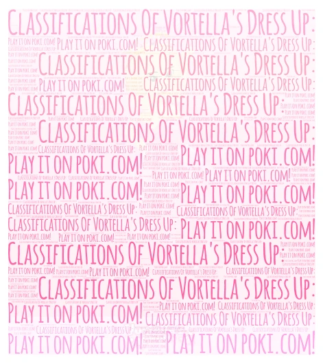 Classifications of Vortella's Dress-Up word cloud art