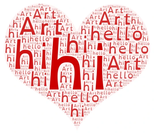 HI HELLO ART word cloud art