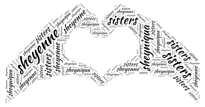 sisters word cloud art