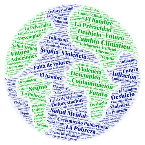 Mejorar el Mundo: "Nube de Palabras" word cloud art