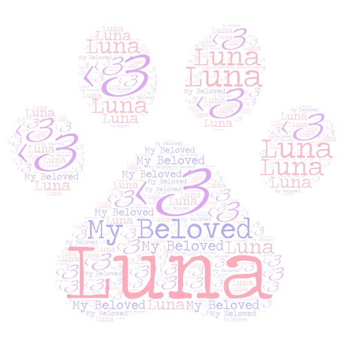Luna My Beloved <3 word cloud art