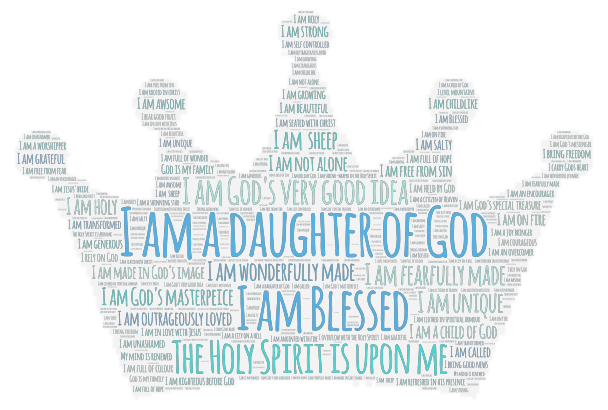 I am a daughter of God word cloud art