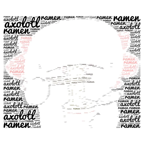 axolotl rame word cloud art