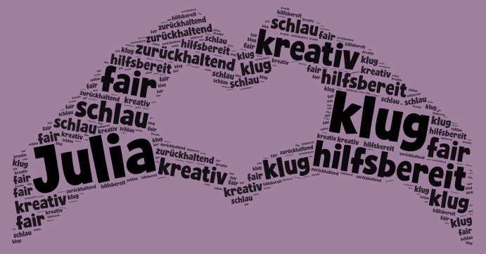 Juila word cloud art