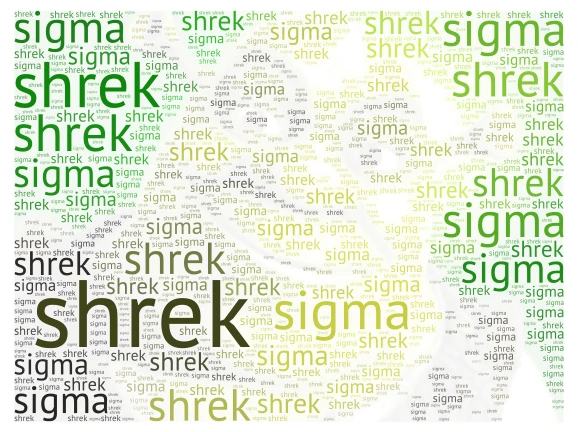 like if shrek is sigma word cloud art