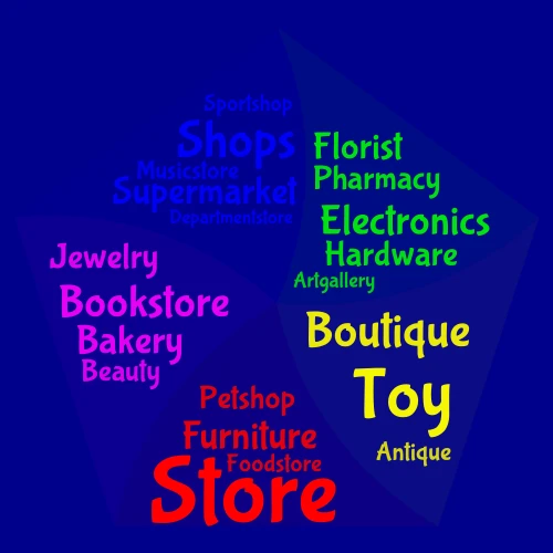 Shopping word cloud art