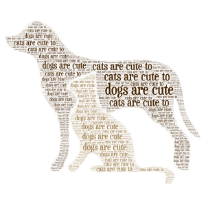 cat and dogs word cloud art