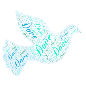 Dove word cloud art