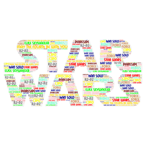 May the 4th be with you word cloud art