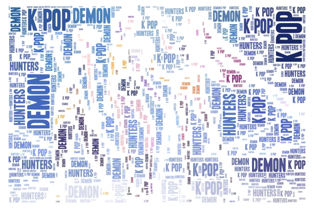 K-Pop Demon Hunters word cloud art