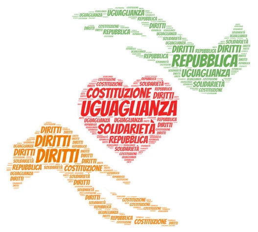 La Costituzione italiana word cloud art