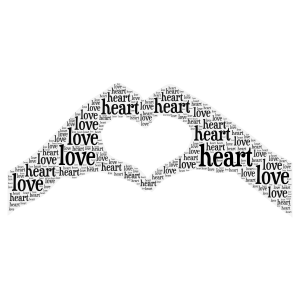 love heart word cloud art