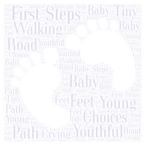 Baby Steps word cloud art