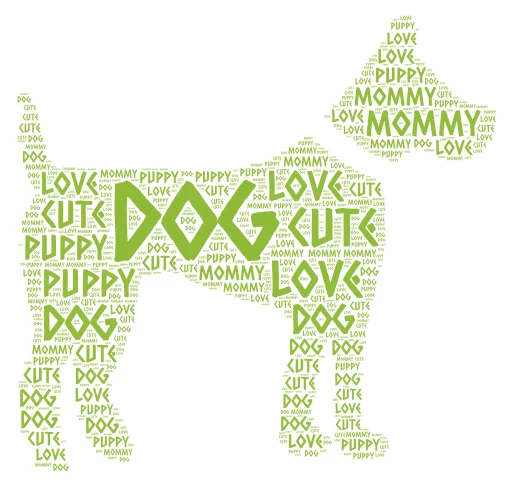 mommy dog love word cloud art
