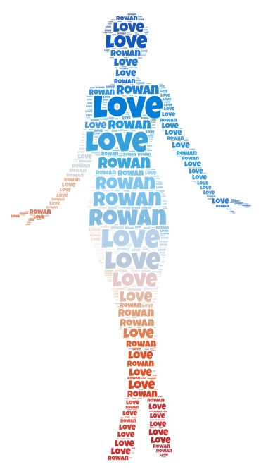 rowan love  word cloud art