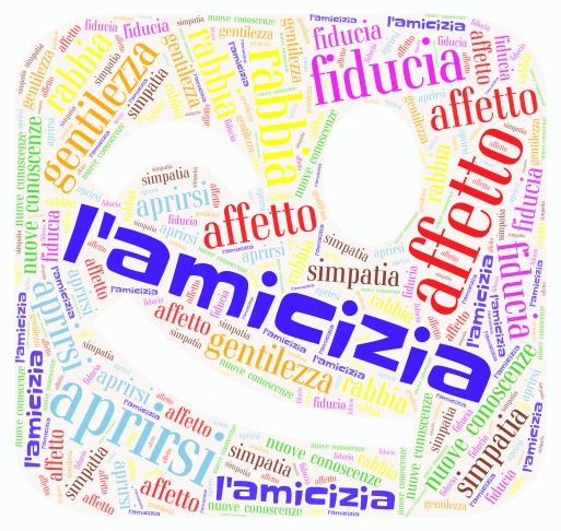amicizia word cloud art