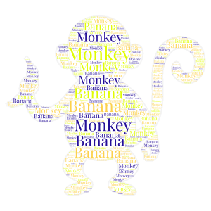 Monkey word cloud art