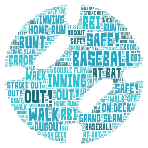 Baseball  word cloud art