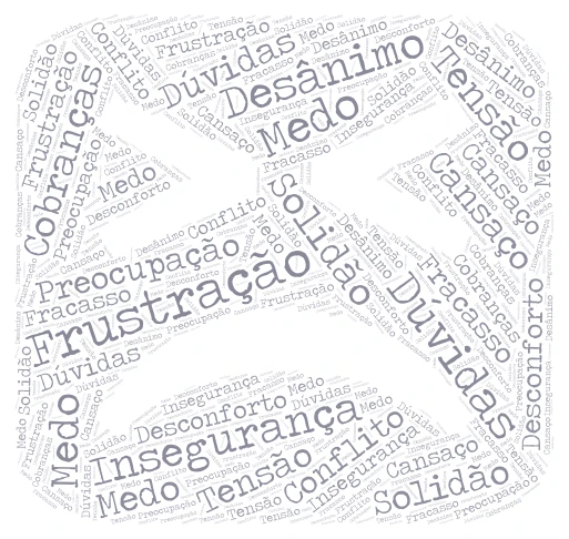 Sentimentos Negativos word cloud art