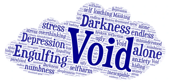 Depression word cloud art