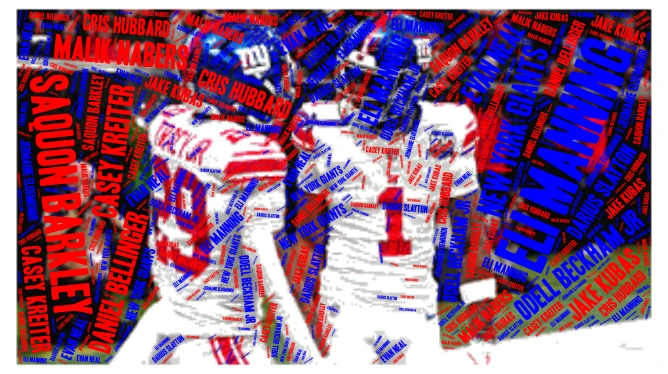 New York Giants word cloud art