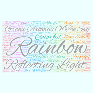 The Colorful Rainbow word cloud art
