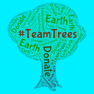 #TeamTrees word cloud art