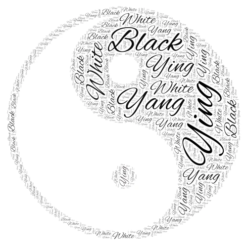 Ying Yang word cloud art