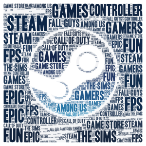 Steam (the game engine) word cloud art