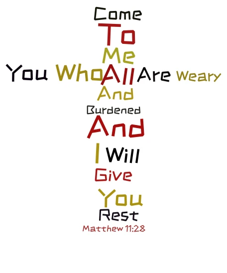 Matthew 11:28 word cloud art